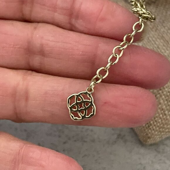 Kendra Scott Everly Pink Agate Gold Fringed Tassel Pendant Necklace 20" Drop - Picture 5 of 6